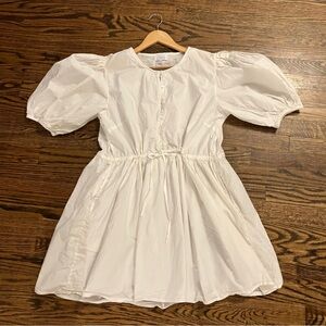 Livro 100% Cotton White Puff Sleeve Mini Dress💕